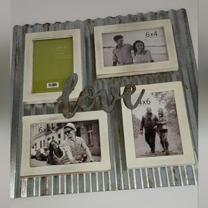 Farmhouse "Love" 3D Picture Frame on Corrugtated Metal